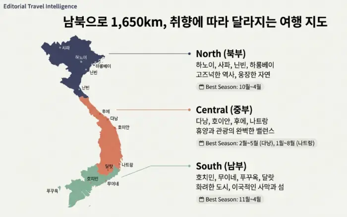 베트남 지역별 여행지 및 기후